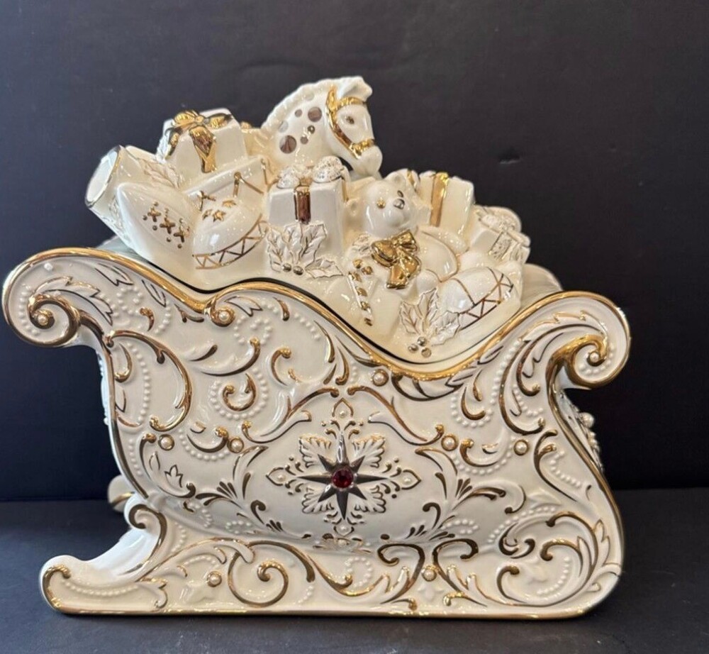Lennox, Florentine, and Pearl Jewel sleigh candy dish